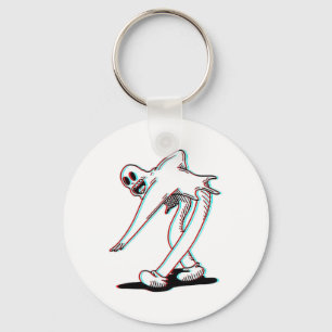 Koko The Clown Ghost Glitch Dancing Key Ring