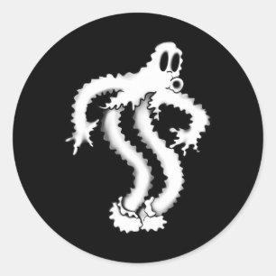 Koko The Clown Ghost Shaky Spooky Blackwork Classic Round Sticker