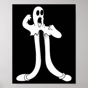 Koko The Clown Ghost Splits Blackwork Poster