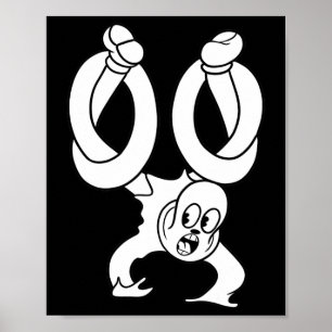 Koko The Clown Ghost Twisted Blackwork Poster