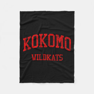 Kokomo high school hs kokomo in vintage sports fleece blanket