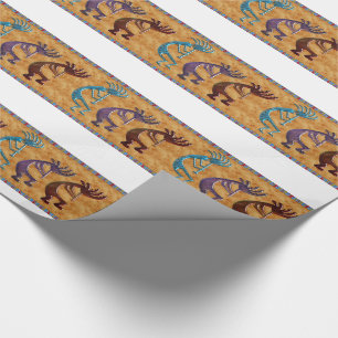 Kokopelli 3D Anasazi Native American Motif Wrapping Paper