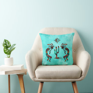 Kokopelli And Cactus Cushion