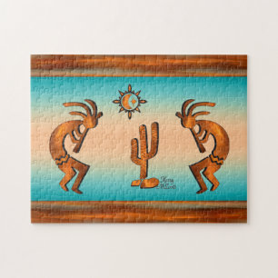Kokopelli And Cactus Jigsaw Puzzle