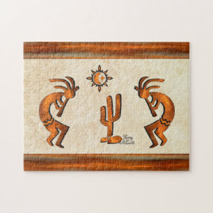 Kokopelli And Cactus Jigsaw Puzzle