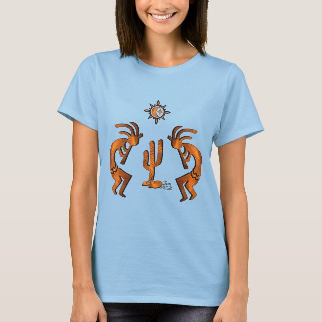 Kokopelli And Cactus T-Shirt (Front)