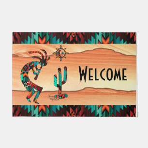 Kokopelli And Cactus Welcome Doormat