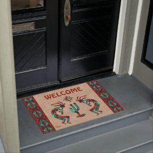Kokopelli And Cactus Welcome Doormat