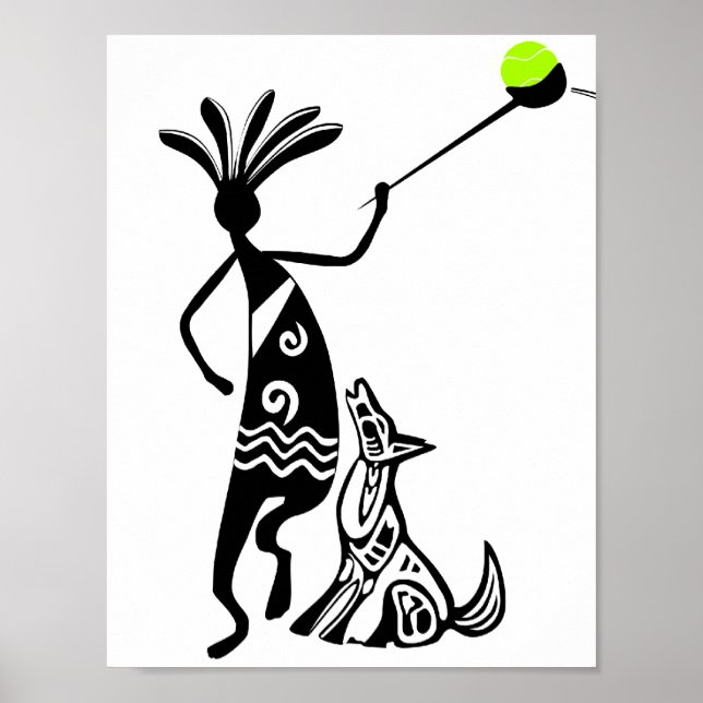 Kokopelli and Dog Poster (Front)