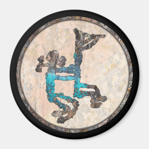 Kokopelli and Female Petroglyph Magnet