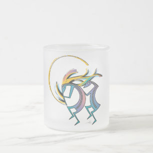 Kokopelli and Kokopelli Mana Frosted Glass Coffee Mug