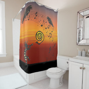 Kokopelli and Ravens Shower Curtain
