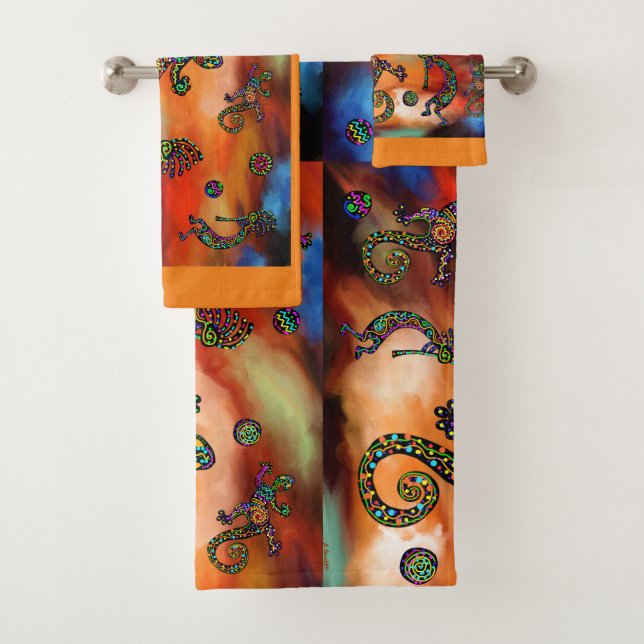 Kokopelli Art Bath Towel Set (Insitu)