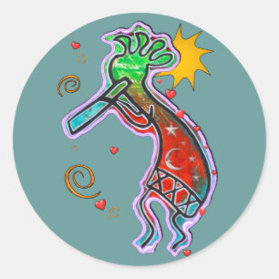 Kokopelli Art Classic Round Sticker
