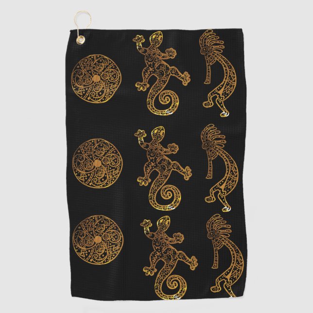 Kokopelli Art Golf Towel (Front)