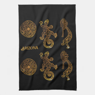 Kokopelli Art Tea Towel