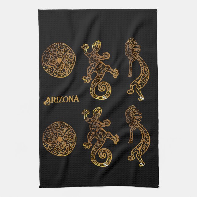 Kokopelli Art Tea Towel (Vertical)