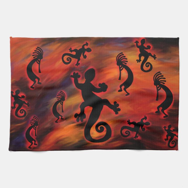 Kokopelli Art Tea Towel (Horizontal)
