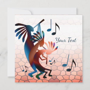 Kokopelli Blues Music 2 Desert Sunset Flat Card