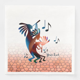 Kokopelli Blues Music 2 Desert Sunset  Napkin