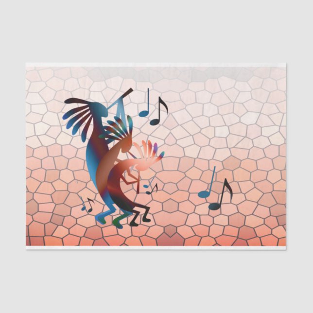 Kokopelli Blues Music 2 Sunset Decoupage Tissue Paper (Front)
