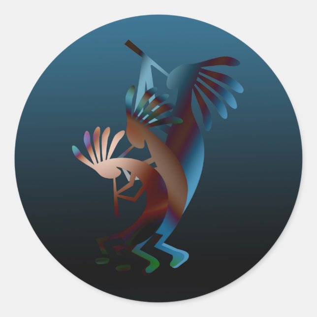 Kokopelli Blues Music 3" Classic Round Sticker (Front)