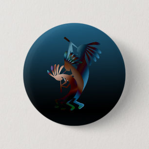 Kokopelli Blues Music 6 Cm Round Badge