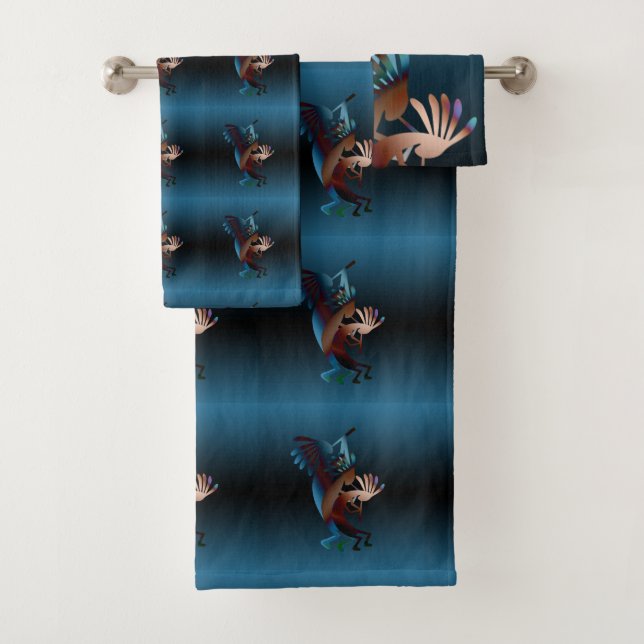 Kokopelli Blues Music Bath Towel Set (Insitu)