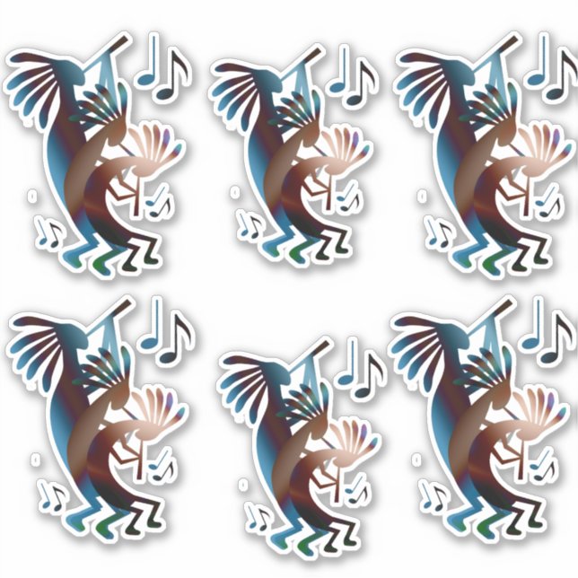 Kokopelli Blues Music Group of 6 Vinyl Sticker (Front)