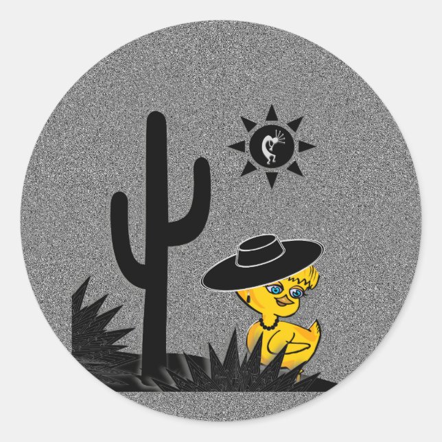 Kokopelli Chick #4 Classic Round Sticker (Front)