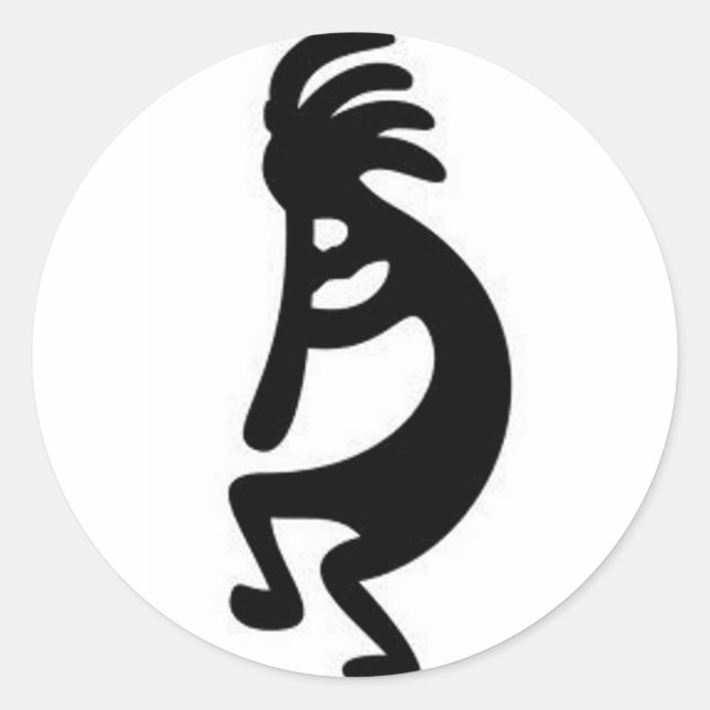 'Kokopelli' Classic Round Sticker (Front)