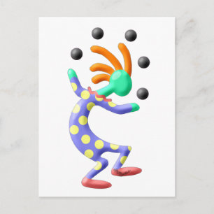 Kokopelli Clown Postcard