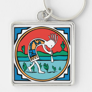Kokopelli Colour Key Ring