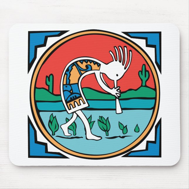 Kokopelli Colour Mouse Mat (Front)