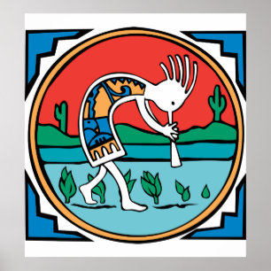 Kokopelli Colour Poster