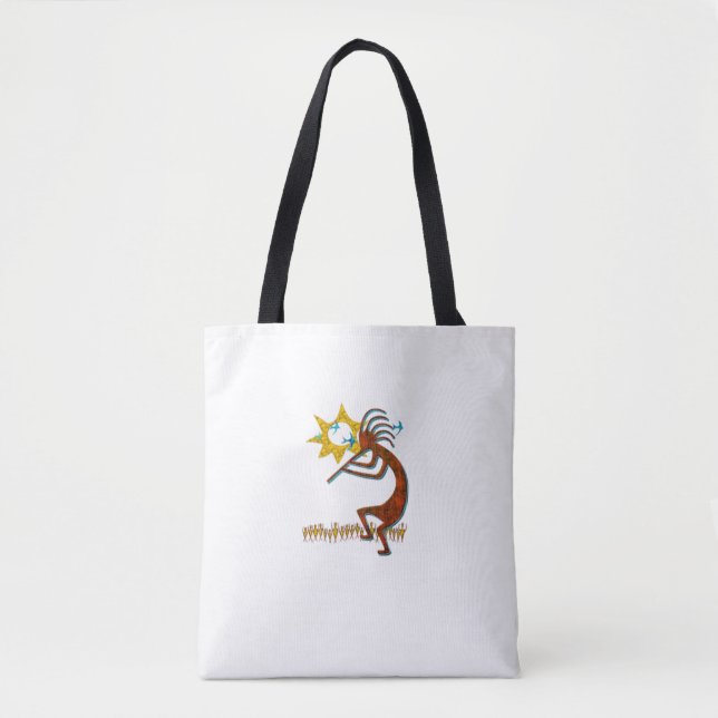 Kokopelli Concert Cool Fashion Native American  Tote Bag (Front)