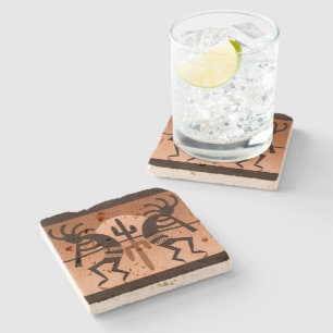 Kokopelli Desert Sun Cactus Southwestern Coaster