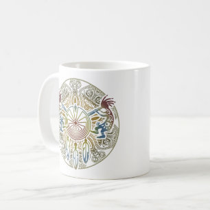 Kokopelli Duo - Man In The Maze - Dreamcatcher 1 Coffee Mug