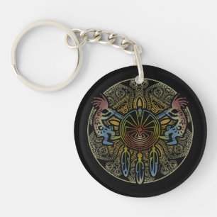 Kokopelli Duo - Man In The Maze - Dreamcatcher 1 Key Ring