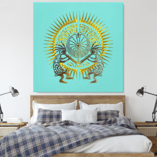 Kokopelli Duo - Man In The Maze - Sun 1 Canvas Print