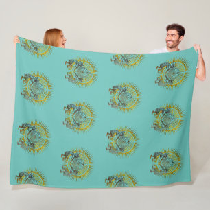 Kokopelli Duo - Man In The Maze - Sun 1 Fleece Blanket