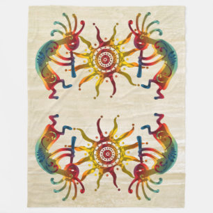 KOKOPELLI DUO SUN + your ideas Fleece Blanket