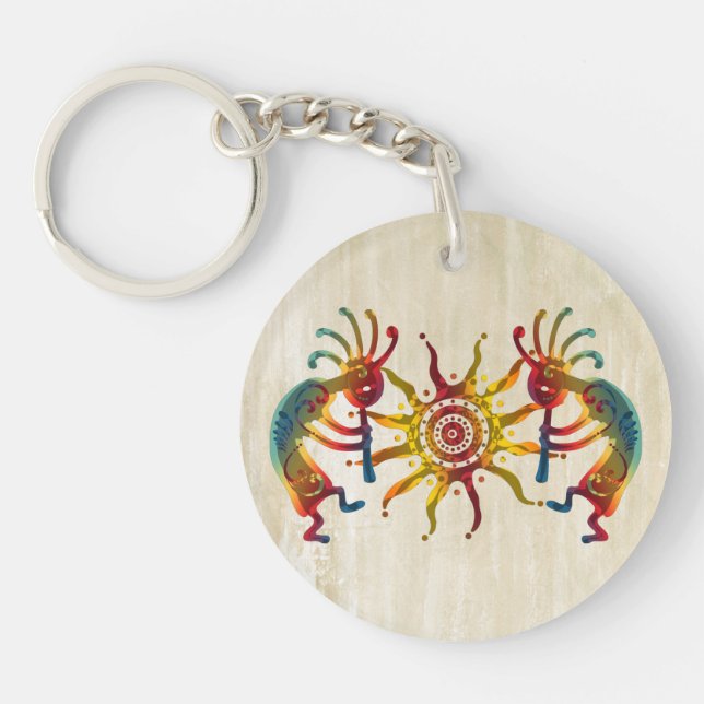 KOKOPELLI DUO SUN + your ideas Key Ring (Front)