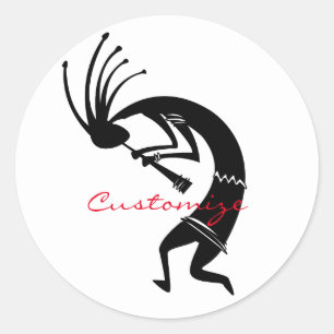 Kokopelli flute player Thunder_Cove Classic Round Sticker