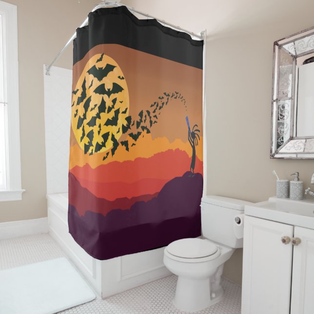 Kokopelli flute - Southwestern Moon Kokopelli Shower Curtain (In Situ)