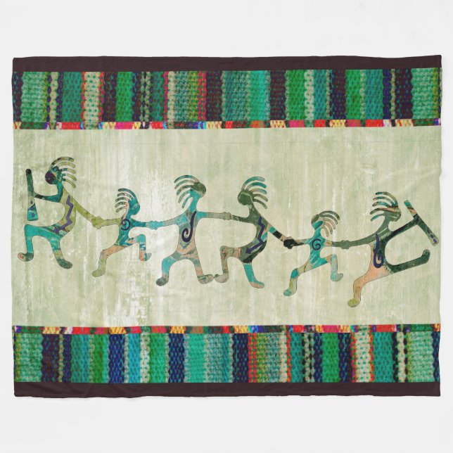 KOKOPELLI funny familiy + your ideas Fleece Blanket (Front (Horizontal))