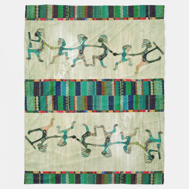 KOKOPELLI funny familiy + your ideas Fleece Blanket (Front)