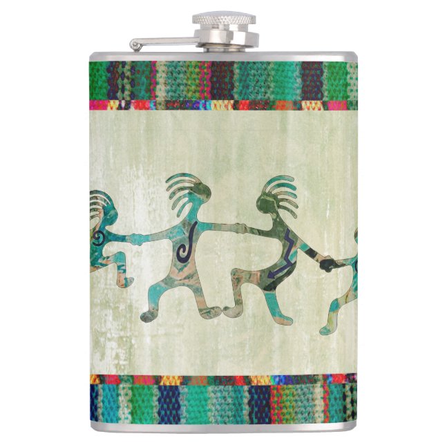 KOKOPELLI funny familiy + your ideas Hip Flask (Front)