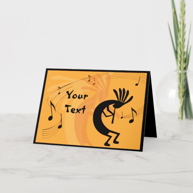 Kokopelli Gets Down Music Greeting Card (Front)