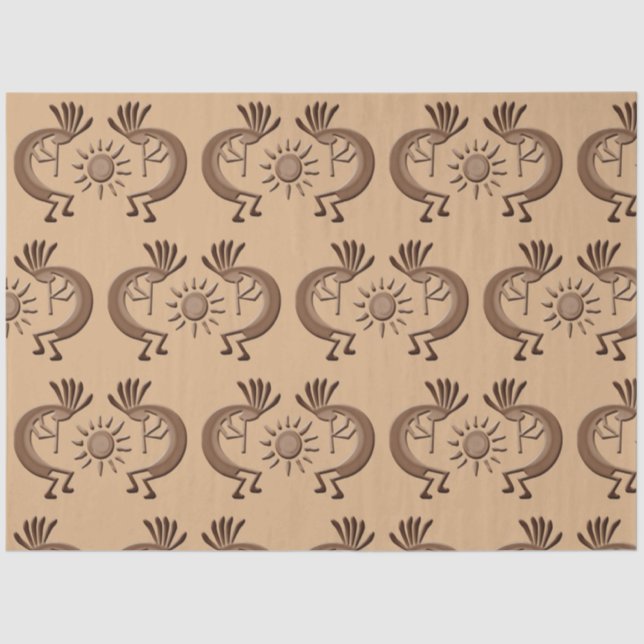 Kokopelli Golden Sun Broned 2 Decoupage Tissue Paper (Front)